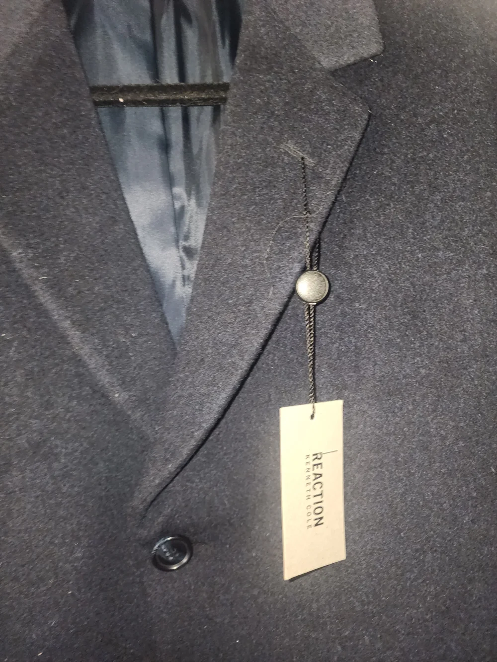 Kenneth Cole Reaction Navy Overcoat NWT Men’s 44R